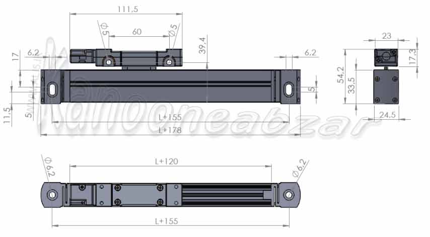 ابعاد فیزیکی روتاری انکدر mlc320